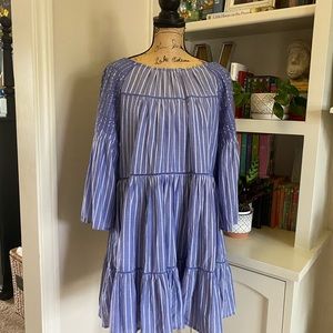 Free people Lola embroidered dress w/ tassels